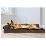 FurHaven Plush & Velvet Deluxe Chaise Lounge Orthopedic Sofa-Style Pet Bed - Platinum Gray (Medium)