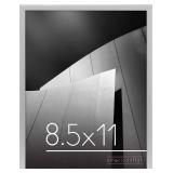 Americanflat 8.5x11 Picture Frame in Silver with Shatter Resistant Glass - Horizontal and Vertical Formats for Wall and Tabletop