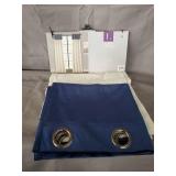 Lush Decor Milo Linen 84" x 52" Solid Navy Top: 100% Polyester; Bottom: Cotton Blend Metal Grommets 2-Pc Set Window Panel