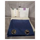 Lush Decor Milo Linen 84" x 52" Solid Navy Top: 100% Polyester; Bottom: Cotton Blend Metal Grommets 2-Pc Set Window Panel