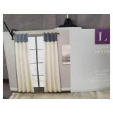 Lush Decor Milo Linen 84" x 52" Solid Navy Top: 100% Polyester; Bottom: Cotton Blend Metal Grommets 2-Pc Set Window Panel