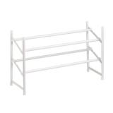 Honey Can Do 2-tier Expandable Shoe Rack, White