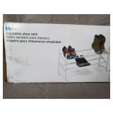 Honey Can Do 2-tier Expandable Shoe Rack, White