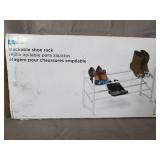 Honey Can Do 2-tier Expandable Shoe Rack, White