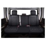 LUCKYMAN CLUB 82D-XFG Ram Rear Seat Covers, Fit for Minority of The 2006-2020 Ram 1500 2500 3500 Crew Cab& Quad Cab Pickup, with Faux Leather (82XFG-Black Rear)