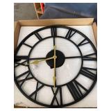 16 IN BLACK WALL WCOR CLOCK WITH GOLD DETAILING
