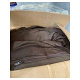 FurHaven Pet Dog Bed Memory Foam Faux Fleece & Chenille Couch Sofa-Style Pet Bed for Dogs & Cats, Coffee, Large