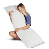 Snuggle-Pedic Full Body Pillow for Adults - GreenGuard Gold Certified 20 x 54 Long Pillow w/ Shredded Memory Foam & Kool-Flow Pillow Cover, Made in The USA