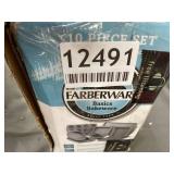 Farberware 10-Piece Nonstick Bakeware Set with Cooling Rack, Grey