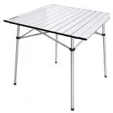 Growsun Folding Camping Table, Portable Aluminum Lightweight Square Camp Table...