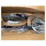 SereneLife Kitchenware Pots & Pans Basic Kitchen Cookware, Black Non-Stick Coating Inside, Heat Resistant Lacquer (6-Piece Set), One Size, Gold