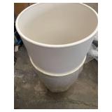 LA JOLIE MUSE Tall Planters Outdoor Indoor - Tree Planter 20 inch Modern White Flower Pots with Drainage Holes for Balcony Garden Patio Deck Pack 2