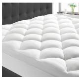 Minoroty Extra Thick Mattress Topper Queen Size, Down Alternative Fill Plush Mattress Pad Cover Topper, Cooling Pillow Top with 8-21Inch Deep Pocket, White
