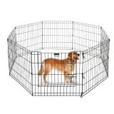 Playpen for Dogs with Panels in Black (24 in. L x 3 in. W x 24 in. H (19 lbs.))