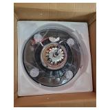 BAYSQUIRREL Retractable Crystal Ceiling Fan with Light and Bluetooth Speaker, Silent Bluetooth Ceiling Fan with Remote Control 7 Changing Color 36W (42 inch