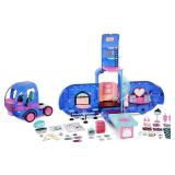 LOL Surprise 4-in-1 Glamper Fashion Camper with 55+ Surprises Fully-Furnished with Light Up Pool, Water Slide, Bunk Beds, Cafe, Bathroom, Closet, Vanity, BBQ Grill, and DJ Booth - Gift for Ages 6+ `