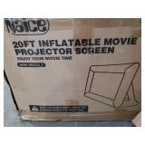 Naice Inflatable Movie Screen, 16-feet Indoor Outdoor Theater Projector Screen, Supports Front & Rear Projection with Blower, Tie-Downs & Storage Bag, Great for Movie Nights, Pool Parties, Backyards `