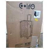 Coolife Luggage Expandable(only 28") Suitcase PC+ABS Spinner 20in 24in 28in Carry on (orange new, L(28in)
