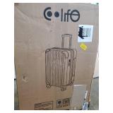 Coolife Luggage Expandable(only 28") Suitcase PC+ABS Spinner 20in 24in 28in Carry on (orange new, L(28in)