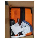 Coolife Luggage Expandable(only 28") Suitcase PC+ABS Spinner 20in 24in 28in Carry on (orange new, L(28in)