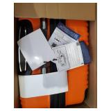 Coolife Luggage Expandable(only 28") Suitcase PC+ABS Spinner 20in 24in 28in Carry on (orange new, L(28in)