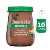 (10) Beech-Nut Naturals Stage 2, Banana Blueberries & Green Beans Baby Food, 4 oz Jar