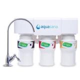 Aquasana - Claryum 3-Stage 600 Gallon Under Sink Water Filter System with Dedicated Faucet - Chrome