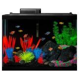 TOPFUN UNDERWATER WORLD 3 GALLON BLACK GLASS AQUARIUM