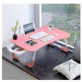 Slendor Laptop Desk Laptop Bed Stand Foldable Laptop Table Folding Breakfast Tray Portable Lap Standing Desk Reading and Writing Holder with Drawer for Bed Couch Sofa Floor