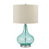Catalina Jasmine Thumbprint 1-Light Table Lamp in Blue