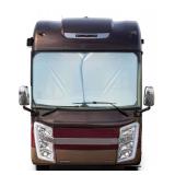 EcoNour 2-Piece Foldable Spring RV Windshield Sunshade | Reflective 240T Nylon Keeps Your RV Cool | Front RVs, Trucks, Motorhomes, Large Bus | Large Side Window | XXL (Each 41.5" x 50")