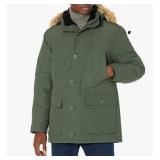 Goodthreads Mens Down Filled Hooded Parka/ Green (dusty From Warehouse)