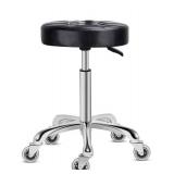 Karrie Swivel Stool Chair Adjustable Height,Heavy Duty Hydraulic Rolling Metal Stool for Kitchen,Salon,Bar,Office,Massage (Black)
