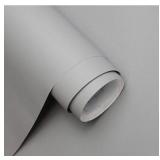 Homease Solid Light Gray Wallpaper 24 x 196 inch Thick Matte Light Gray Contact Paper Decorative Peel and Stick Wallpaper for Shelf Liner Cabinet Table Door Waterproof Vinyl Self Adhesive PVC Film