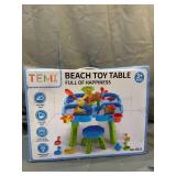 TEMI 4-in-1 Sand Water Table, 32PCS Sandbox Table with Beach Sand Water Toy, Kids Activity Sensory Play Table Summer Outdoor Toys for Toddler Boys Girls