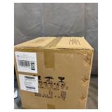 LAMPSMORE 4-Light Farmhouse Chandelier Lighting,Metal Kitchen Island,Pendant Lighting in Rustic Vintage Farmhouse Style,Black Chandelier in H15"xW12"xD12",Chain Adjustable