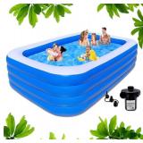 Raoccuy Swimming Pool for Kids and Adults - Above Ground Pool 120"x72"x29" Inflatable Kiddie Pools with Air Pump Pools for Adults,Inflatable Swimming Pool,Kids Pools for Backyard,Blow up Pool