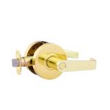 AmazonCommercial Grade 2 Commercial Duty Door Lever-Privacy Lockset, Polished Brass Finish, 4-Pack
