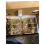 AmazonCommercial Grade 2 Commercial Duty Door Lever-Privacy Lockset, Polished Brass Finish, 4-Pack