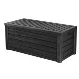 Keter Westwood Outdoor Deck Storage Box for Yard Tools, 150 Gallon, Dark Grey