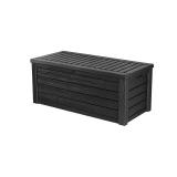 Keter Westwood Outdoor Deck Storage Box for Yard Tools, 150 Gallon, Dark Grey