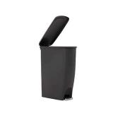 Rubbermaid Step-On - Trash can - flip lid - 11.3 gal - foot pedal - plastic resin - charcoal