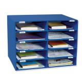 Classroom Keepers 10 Slot Mailbox, 3" x 10" x 12.5" Slots, Blue