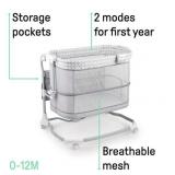 Ingenuity Dream & Grow Bedside Bassinet 2-Mode Crib 0-12 Months, Adjustable Height - Dalton (Grey)