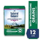 Natural Balance L.I.D. Limited Ingredient Diets Dry Dog Food, 12 Pounds, Lamb & Brown Rice Small Breed Formula