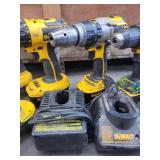 Lot of Dewalt Drills and Batteries