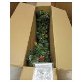 48-inch Wintry Pine Wreath with Clear Lights - 48 inches diameter x 7 inches deep- Retail:$163.99
