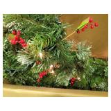 48-inch Wintry Pine Wreath with Clear Lights - 48 inches diameter x 7 inches deep- Retail:$163.99