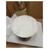 Poly and Bark Signy Drum Stool with Marble Top in Antique Brass - Retail:$103.99