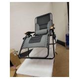 PHI VILLA Oversize XL Padded Zero Gravity Lounge Chair Wider Armrest Adjustable Recliner with Cup Holder, Support 350 LBS,- Retail:$126.49
